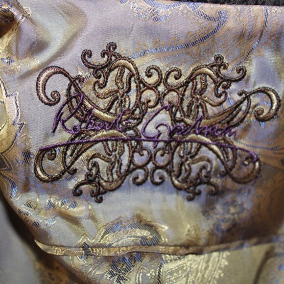 Robert Graham Black Reptile Textured Single Breasted Blazer Size 8 - Picture 10 of 13